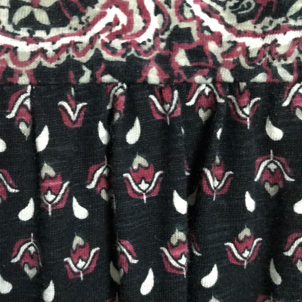 Style & co Sleeveless Tunic Floral Print Black Purple Tie String V-neck … - Picture 6 of 15